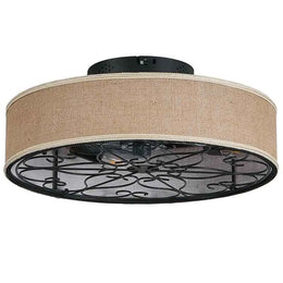 20 inch caged ceiling fan with light flush mount farmhouse ceiling fan