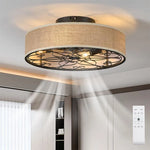 20 inch caged ceiling fan with light flush mount farmhouse ceiling fan 01