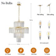 20 inch luxury crystal chandelier with 4 tier design and gold frame 01