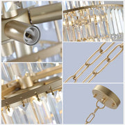 20” Luxury 4-Tier Crystal Chandelier with 12-Light Gold Frame Pendant