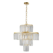 20 inch luxury crystal chandelier with 4 tier design and gold frame