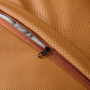 Modern Curved Sectional Sofa – 5-Seat Eco-Leather L & R Chaise Sofa (Grey & Orange)