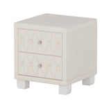 close up handcrafted deep button tufting on plush lint free pink velvet bedside table