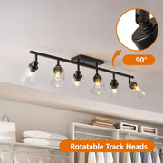 Modern Black Track Lighting Kit with Rotatable Spotlights