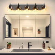 Bathroom Vanity Light Over Mirror – Modern Matte Black Vanity Lighting, 3–6 Light Options