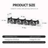 Bathroom Vanity Light Over Mirror – Modern Matte Black Vanity Lighting, 3–6 Light Options