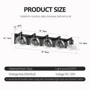 Bathroom Vanity Light Over Mirror – Modern Matte Black Vanity Lighting, 3–6 Light Options