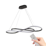ZEUSFULLY 39 inch Modern Infinity Design LED Pendant Light in Black Finish