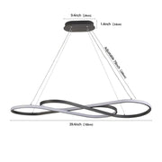 39” Modern LED Pendant Light with Infinity Design, Dimmable & Adjustable Height