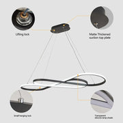 Remote control for dimmable infinity LED light fixture showing smart features