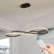 39” Modern LED Pendant Light with Infinity Design, Dimmable & Adjustable Height