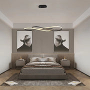 39” Modern LED Pendant Light with Infinity Design, Dimmable & Adjustable Height
