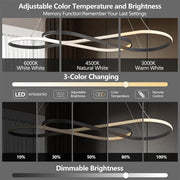 Adjustable color temperature 3000K to 6500K on modern LED pendant light