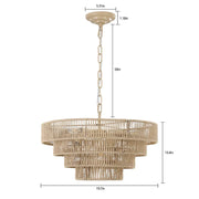Rustic & Modern Tiered Hemp Rope Boho Chandelier – 20