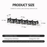 Bathroom Vanity Light Over Mirror – Modern Matte Black Vanity Lighting, 3–6 Light Options