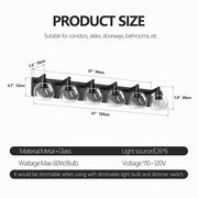 Bathroom Vanity Light Over Mirror – Modern Matte Black Vanity Lighting, 3–6 Light Options