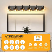 Bathroom Vanity Light Over Mirror – Modern Matte Black Vanity Lighting, 3–6 Light Options
