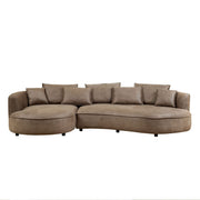 Modern Curved Sectional Sofa – 5-Seat Eco-Leather Chaise Sofa