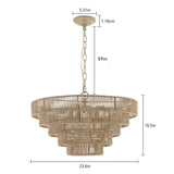 Rustic & Modern Tiered Hemp Rope Boho Chandelier – 20