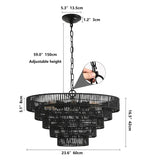 Rustic & Modern Tiered Hemp Rope Boho Chandelier – 20