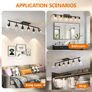 Modern Black Track Lighting Kit with Rotatable Spotlights