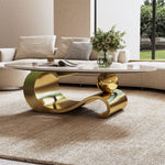 49 inch modern oval sintered stone coffee table for contemporary living room