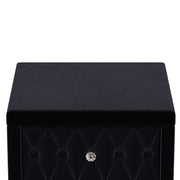 Elegant Upholstered Velvet Nightstand with Button-Tufted Design and Crystal Knobs