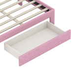 under bed space saving seamless storage drawer on full size velvet bed