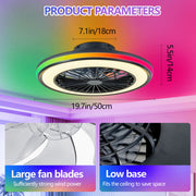 Modern LED Ceiling Fan with Light, 20