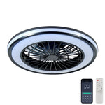 ZEUSFULLY 20 inch black RGB ceiling fan with light for modern gaming room