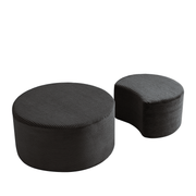 Aura Nesting Full-Foam Coffee Table Set of 2 with Upholstered Corduroy Shell