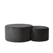 Aura Nesting Full-Foam Coffee Table Set of 2 with Upholstered Corduroy Shell