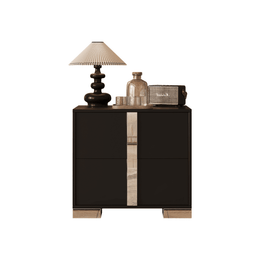 Elegant Modern Nightstand with Metal Legs and 2 Large Storage Drawers