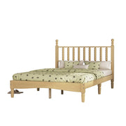 Full Size Wood Platform Bed with Solid Frame & Slat Support, Retro Gourd Headboard for Stable, Noise-Free Sleep