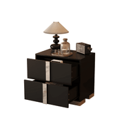 Elegant Modern Nightstand with Metal Legs and 2 Large Storage Drawers