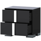 Elegant Modern Nightstand with Metal Legs and 2 Large Storage Drawers