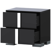Elegant Modern Nightstand with Metal Legs and 2 Large Storage Drawers