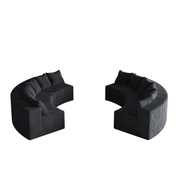 Curved Symmetrical Corduroy Modular Sectional Foam Sofa with 12 Pillows