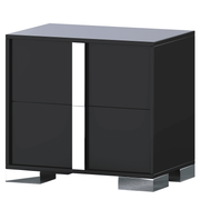 Elegant Modern Nightstand with Metal Legs and 2 Large Storage Drawers