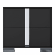 Elegant Modern Nightstand with Metal Legs and 2 Large Storage Drawers