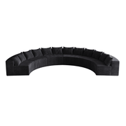 Curved Symmetrical Corduroy Modular Sectional Foam Sofa with 12 Pillows