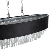 Close up of imitation velvet anti-glare shade on a G9 base crystal light
