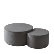 Aura Nesting Full-Foam Coffee Table Set of 2 with Upholstered Corduroy Shell