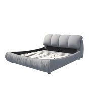 King Size Luxury Upholstered Platform Bed with Oversized Padded Backrest – High-End Solid Wood Frame with Cloud-Comfort Ergonomic Design