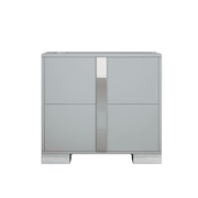 Elegant Modern Nightstand with Metal Legs and 2 Large Storage Drawers