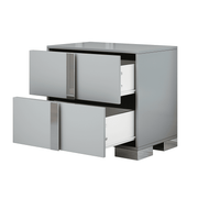 Elegant Modern Nightstand with Metal Legs and 2 Large Storage Drawers