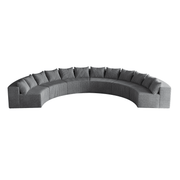 Curved Symmetrical Corduroy Modular Sectional Foam Sofa with 12 Pillows