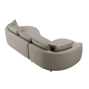 Modern Curved Sectional Sofa – 5-Seat Eco-Leather Chaise Sofa