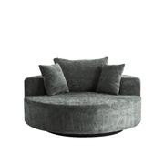 Athena 55 inch green chenille foam single swivel chair for modern living room luxury lifestyle.