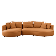 Modern Curved Sectional Sofa – 5-Seat Eco-Leather Chaise Sofa